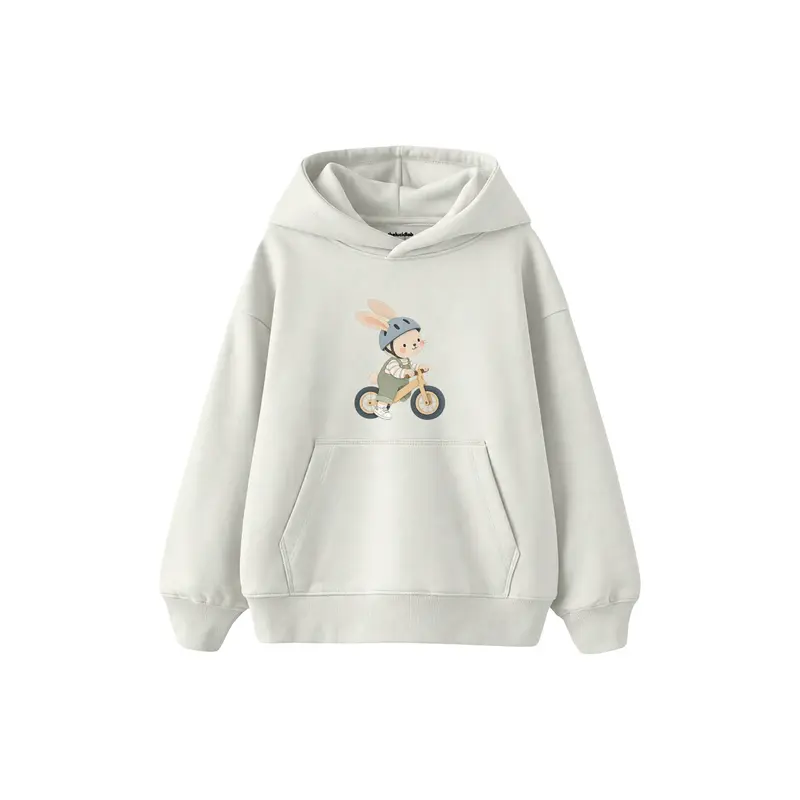 Rabbit Riding a Balance Bike Çocuk Hoodie