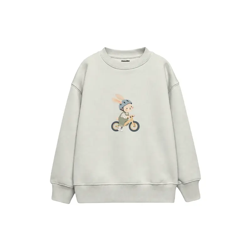 Rabbit Riding a Balance Bike Çocuk Sweatshirt