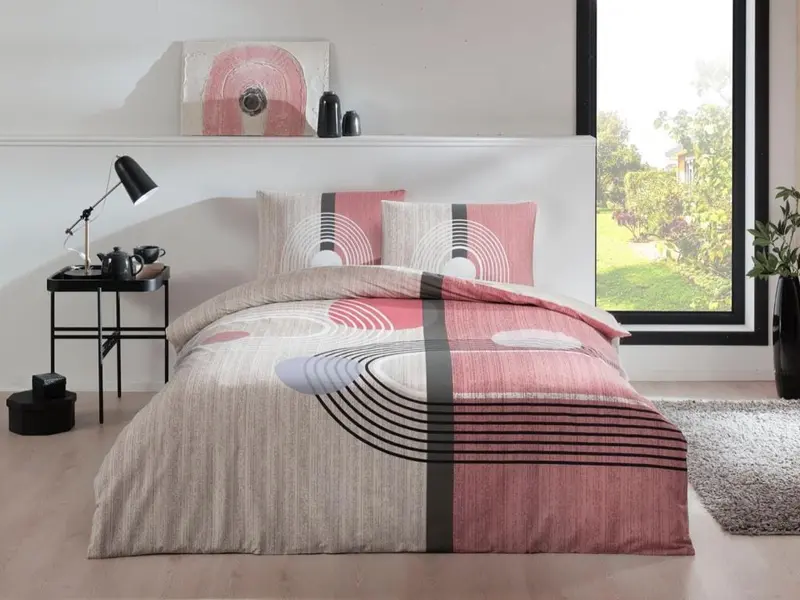 Ranforce Tek Kişilik Nevresim Takımı Alex Pembe 160x220 %100 Pamuk 57 Tel