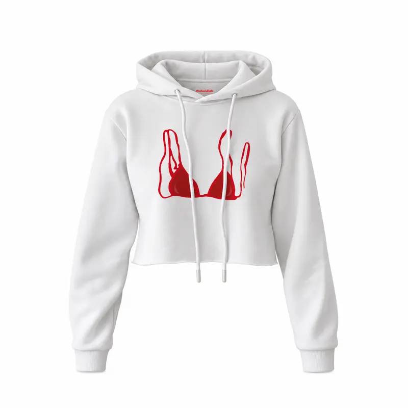 Red Bikini Crop Hoodie