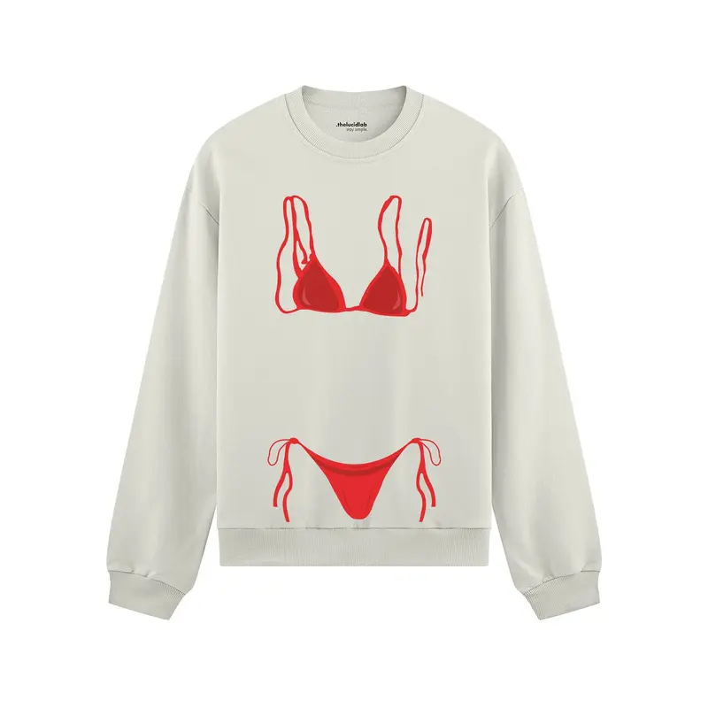 Red Bikini Oversize Sweatshirt