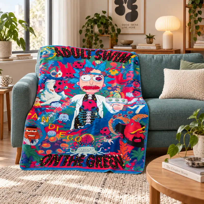 Rick and Morty Cozy Polar Tv Battaniyesi
