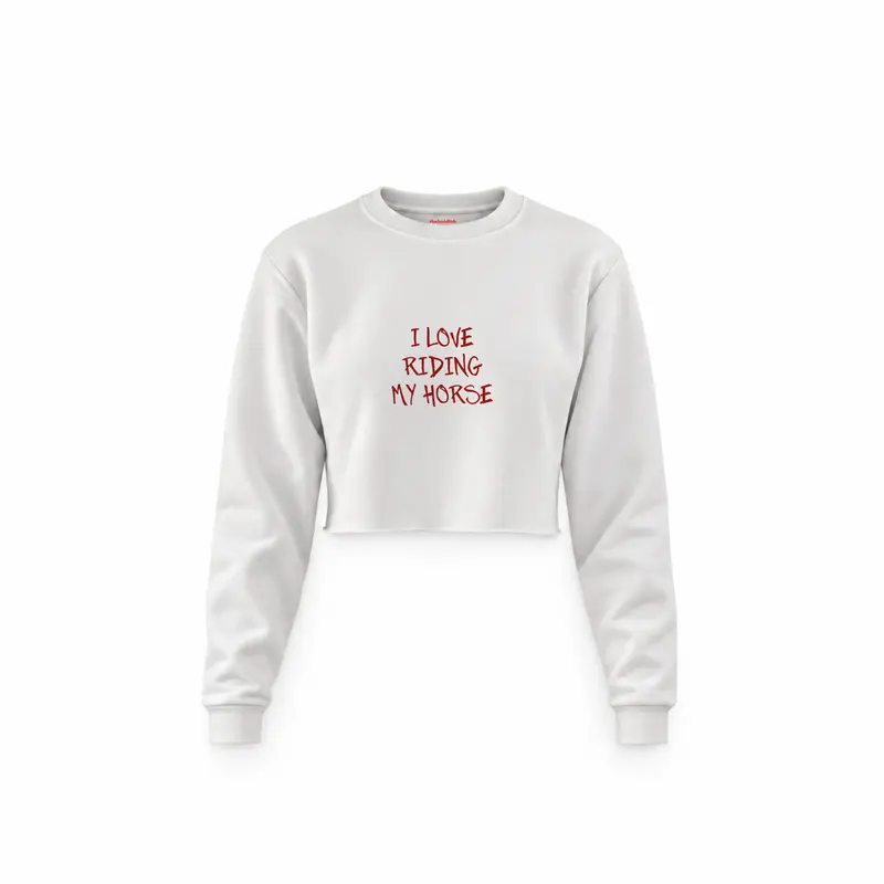 Riding My Horse Crop Sweatshirt