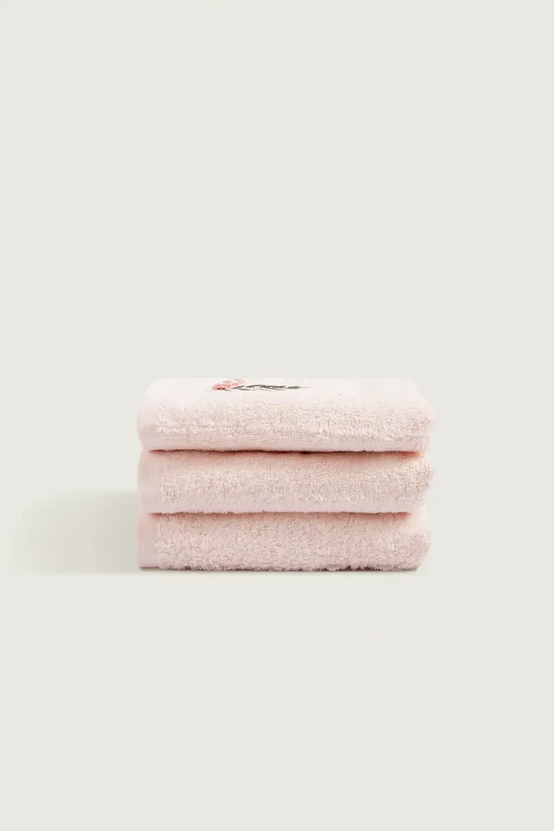 Rina 3'lü Havlu Setli Pembe