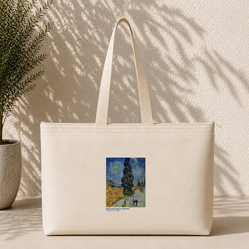 Road with Cypress and Star Weekend Tote Bag