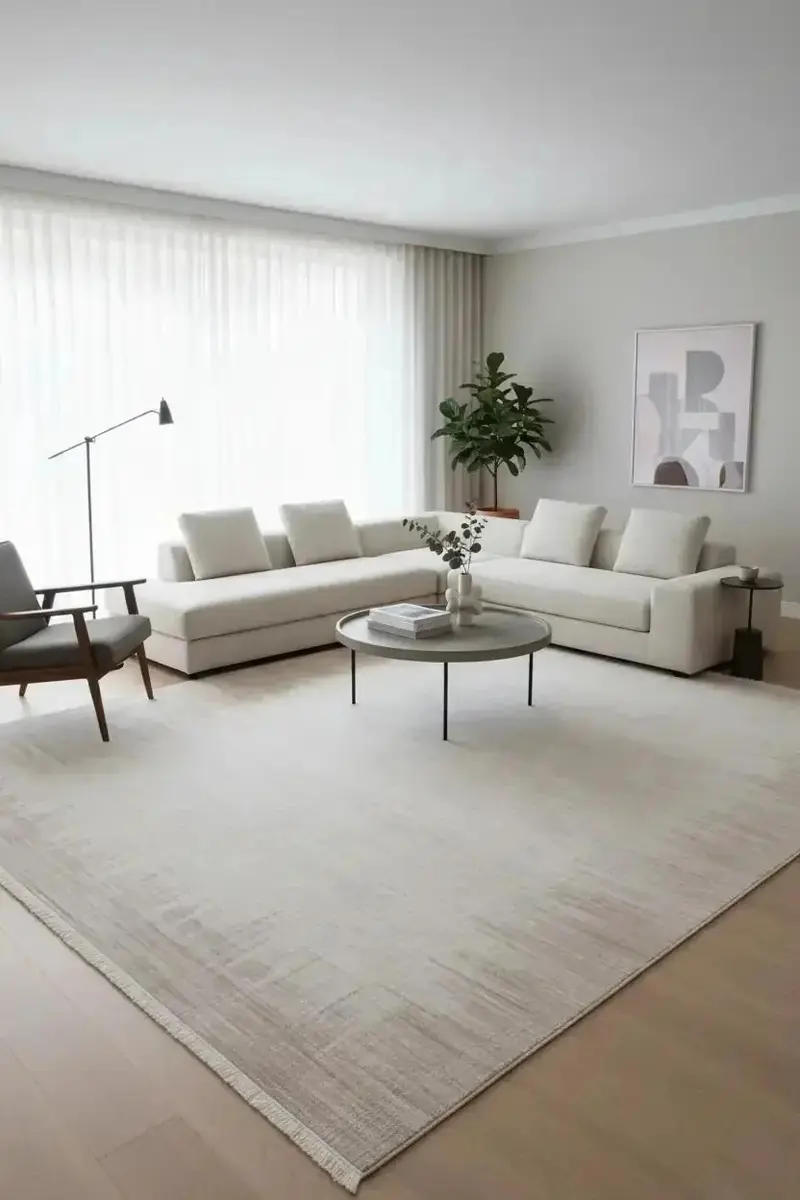 Roma 1109 Bej Yumuşak Dokuda Görünümlü Akrilik Salon Halısı