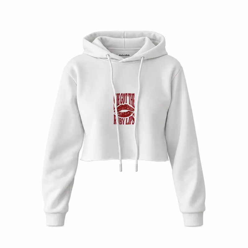Ruby Lips Crop Hoodie
