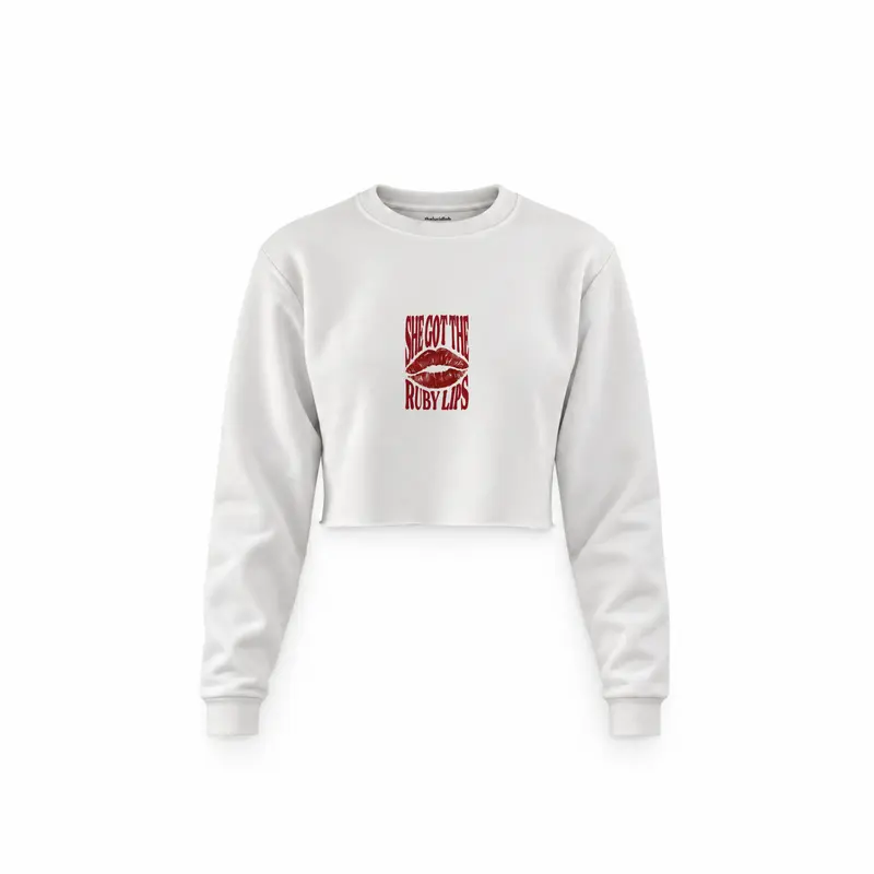 Ruby Lips Crop Sweatshirt