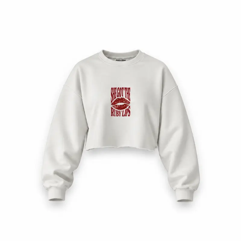 Ruby Lips Oversize Crop Sweatshirt
