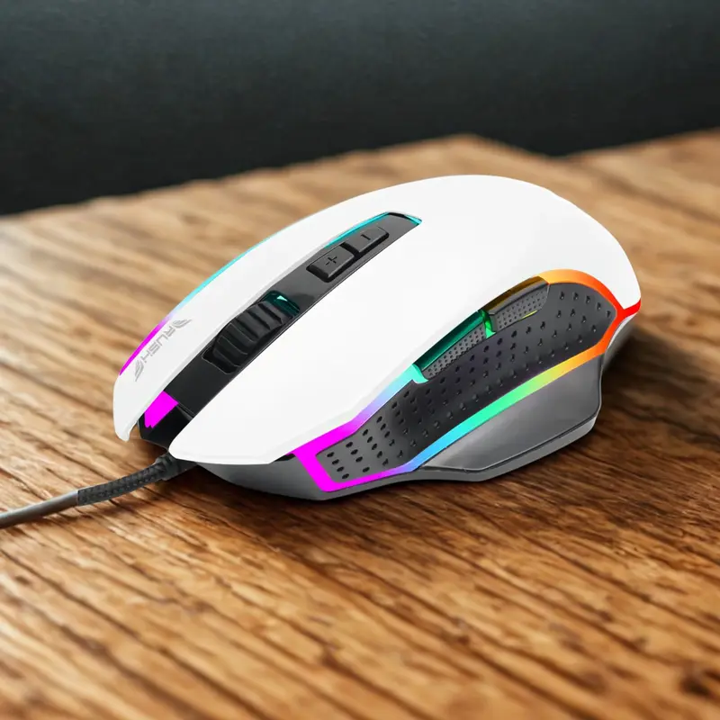 Rush Gloria RGB 2400DPI Makro Gaming Mouse Beyaz