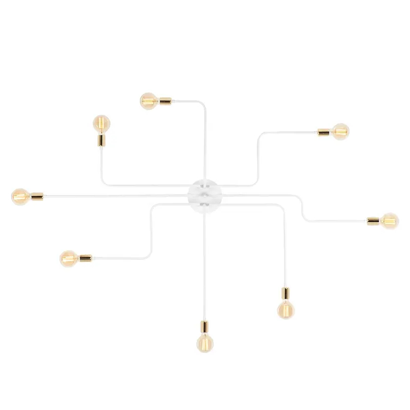 Rustik 8'li Spider Metal Plafonyer - Beyaz