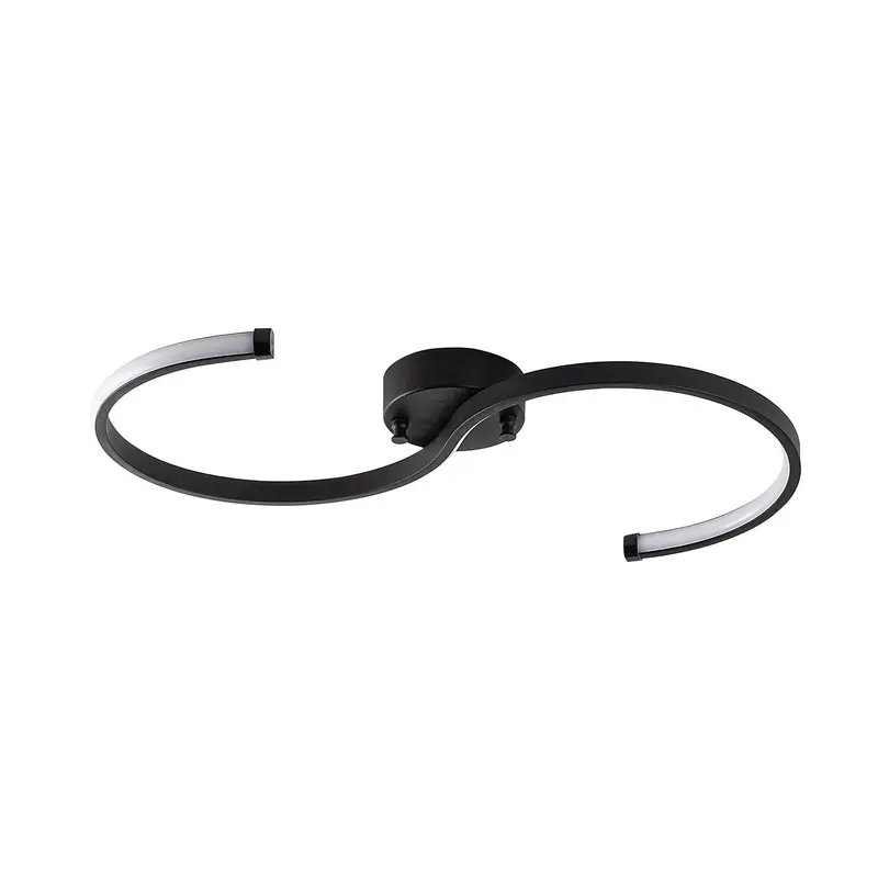 S Form LED Plafonyer Metal - Siyah