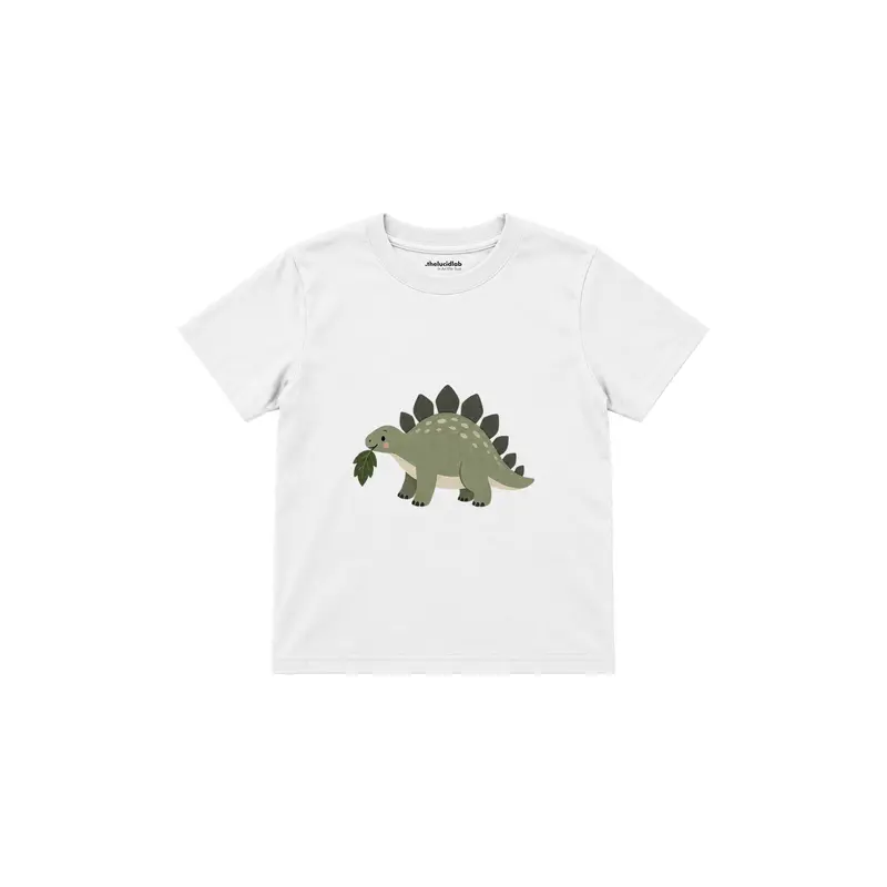 Sage Stegosaurus Carrying a Leaf Çocuk Tişört