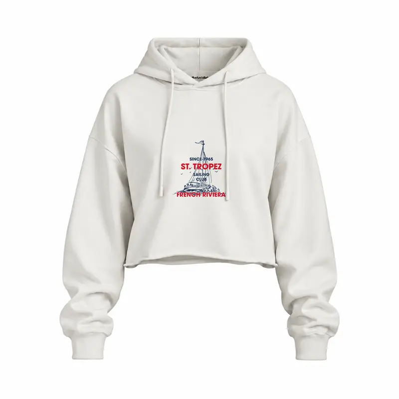 Saint Tropez Sailing Club Oversize Crop Hoodie
