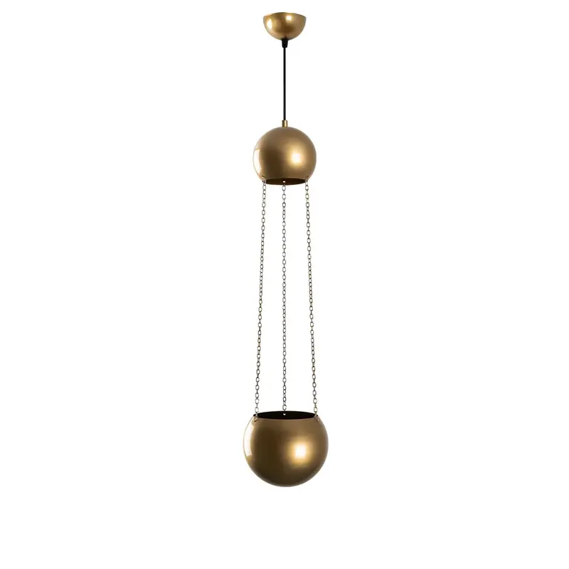 Saksılı Küresel Metal Tekli Sarkıt - Altın