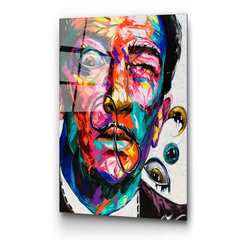 Salvador Dalı Pop-Art Cam Tablo - Çok-Renkli