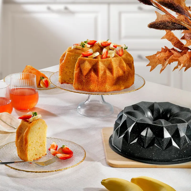 Schafer Black Stone Pırıltı Döküm Kek Kalıbı Siyah