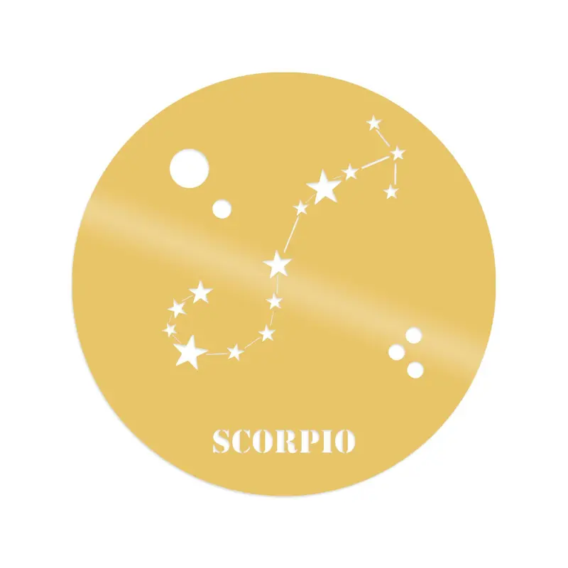 Scorpio Burcu Metal Duvar Panosu - Altın