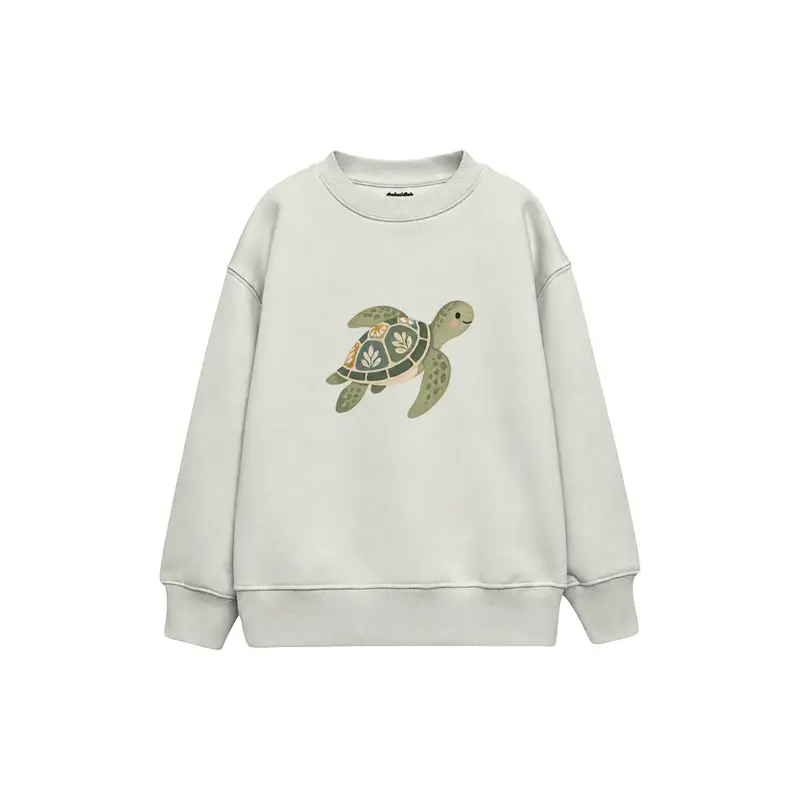 Sea Turtle with a Patterned Shell Çocuk Sweatshirt