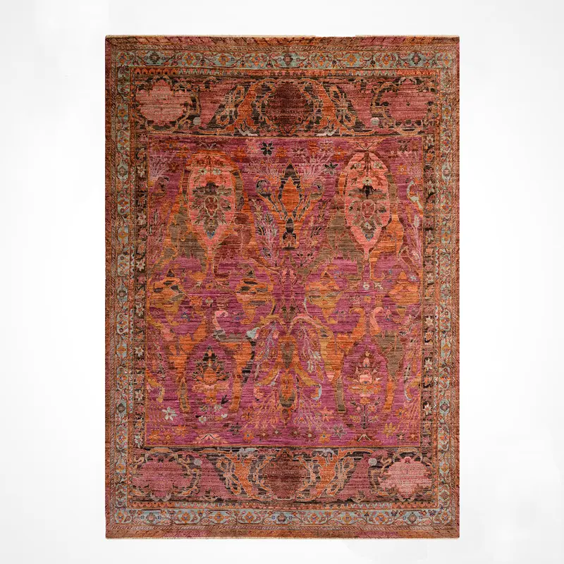 Selçuklu Orijinal El Dokuması Multi Kök Boya Yün Halı 242x298 7.21 Metrekare - 7x10 ft