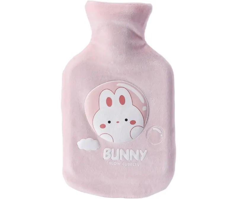 Sevimli Tavşan Desenli 600 ML Sıcak Su Torbası Pembe