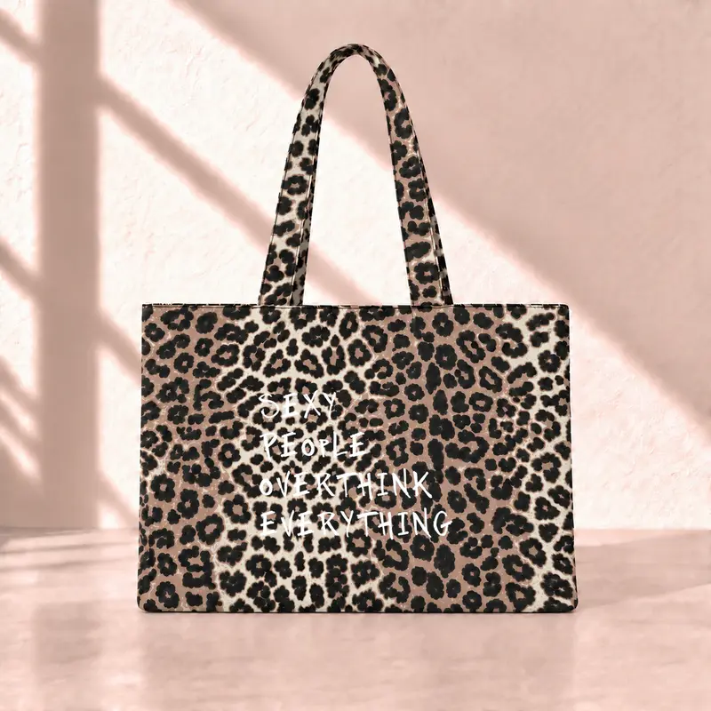 Sexy People Overthink Everything Leopard Tote Bag