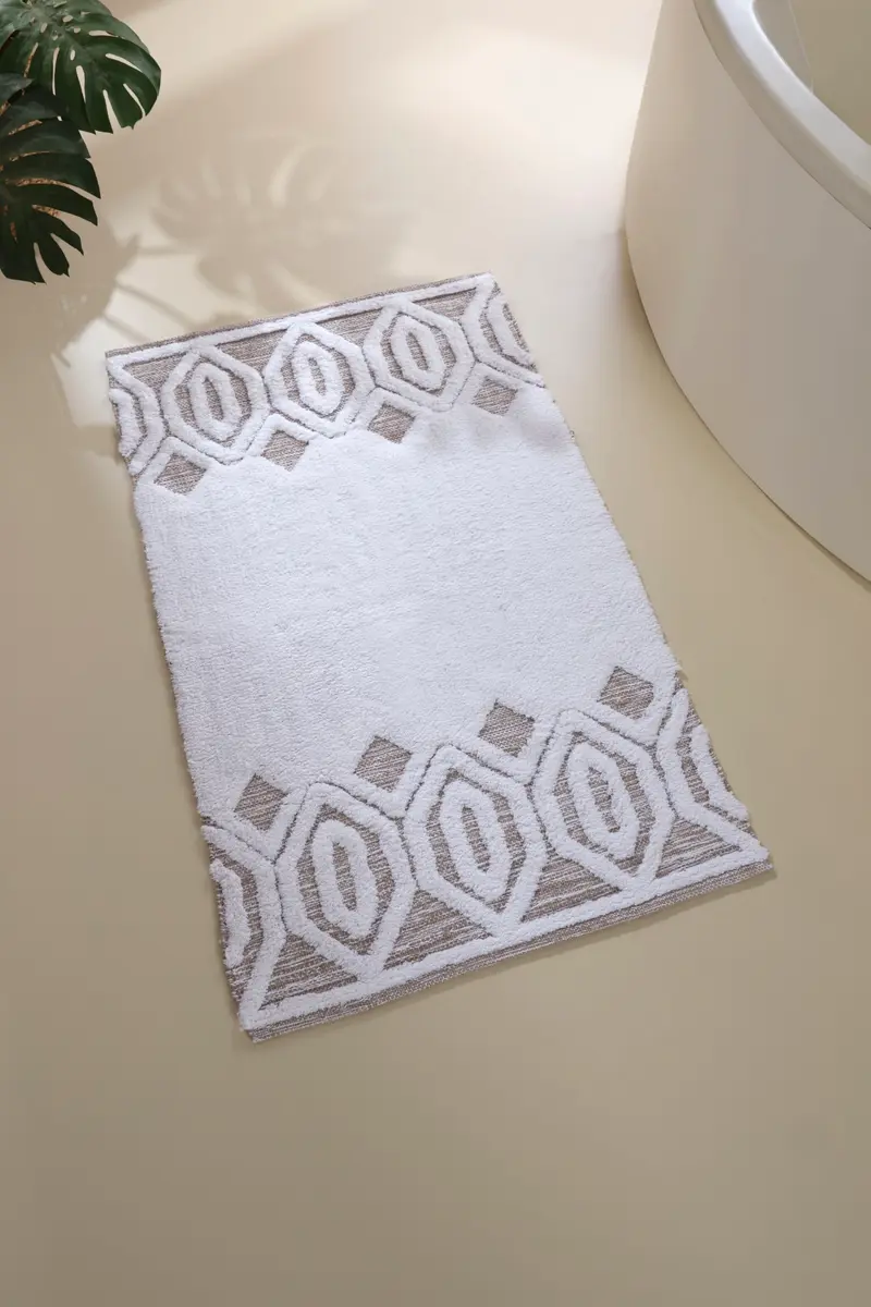 Sherry Tekli Banyo Paspası %100 Pamuk 70x110 Bej
