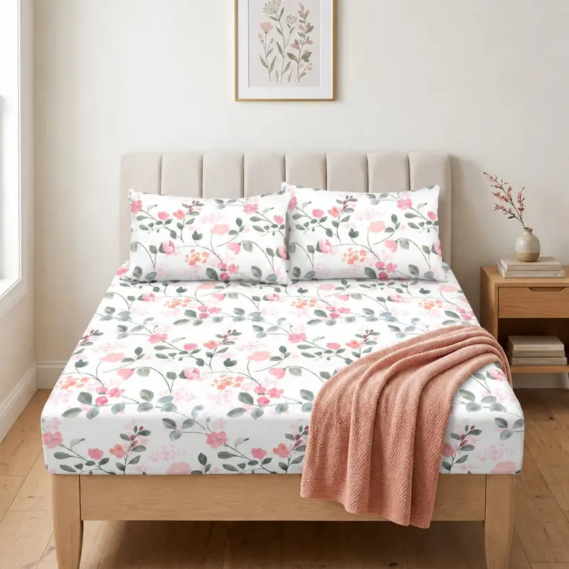 Shirley Mikro Saten Lastikli 165*200 cm Çarşaf ve 2 Adet Yastık
