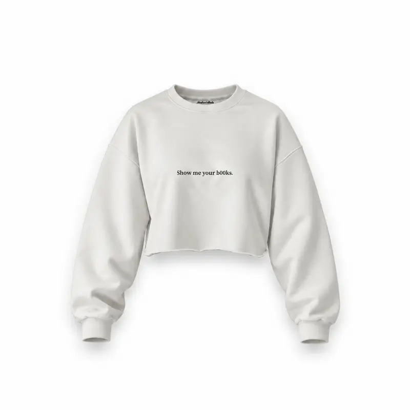 Show Me Your B00ks Oversize Crop Sweatshirt