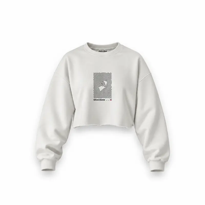 Silverstone Circuit Artwork Oversize Crop Sweatshirt