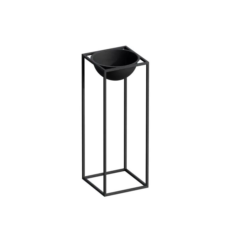 Siyah Metal Saksılık Stand Kısa - Siyah