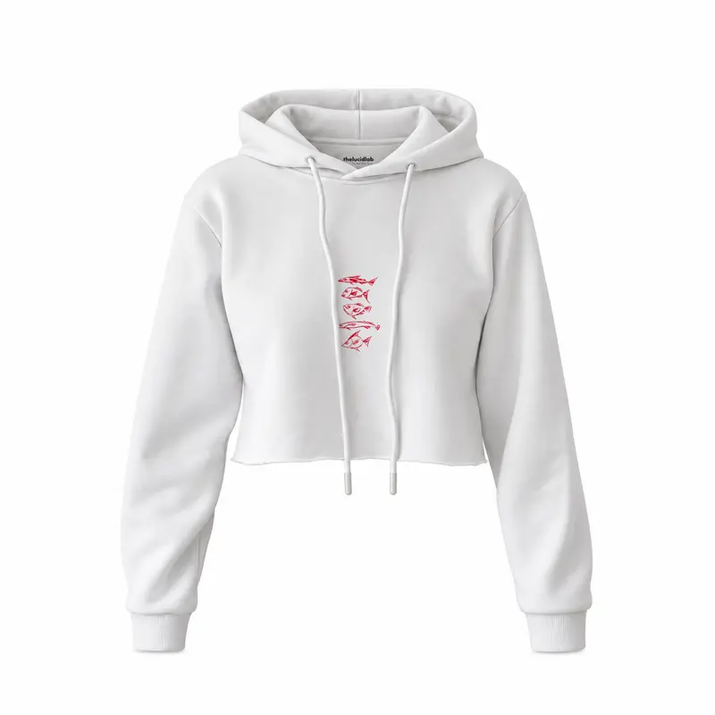 Sketches of Fish Crop Hoodie