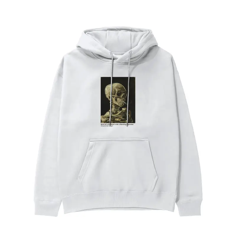 Skull of a Skeleton with Burning Cigarette Hoodie