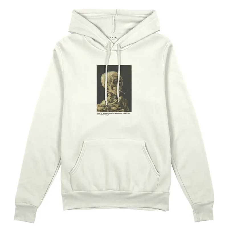 Skull of a Skeleton with Burning Cigarette Oversize Hoodie