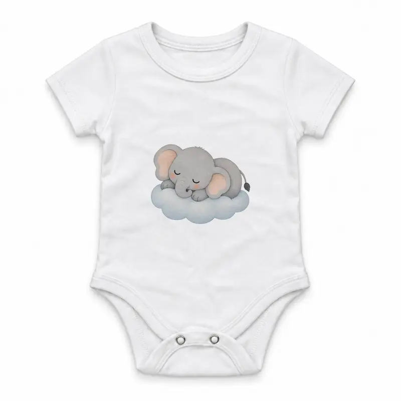 Sleeping Elephant on a Small Cloud Çıtçıtlı Body