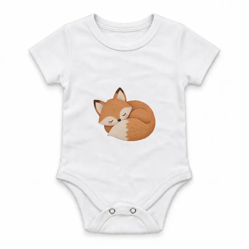 Sleeping Fox with Tail Curled around Body Çıtçıtlı Body