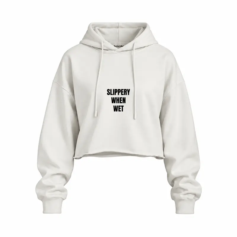 Slippery When Wet Oversize Crop Hoodie