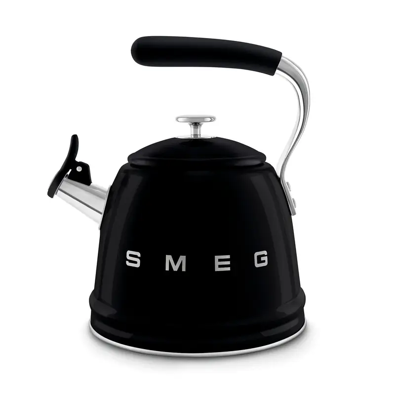 Smeg Siyah Ocak Üstü Islıklı Whistling Kettle Su Isıtıcısı CKLW2001BL