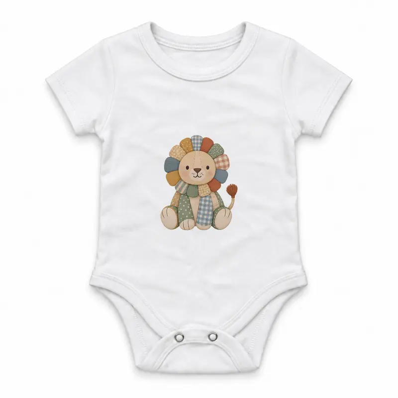 Soft Patchwork Toy Lion Çıtçıtlı Body