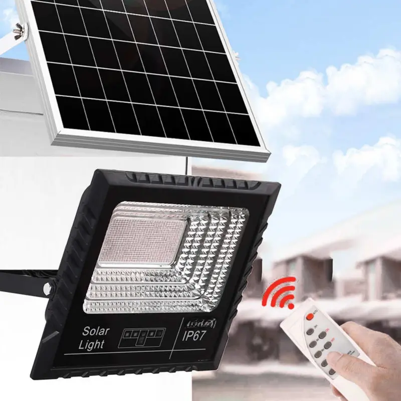 Solar Güneş Enerjili Kumandalı 200 W Dıştan Panelli Lamba Projektör