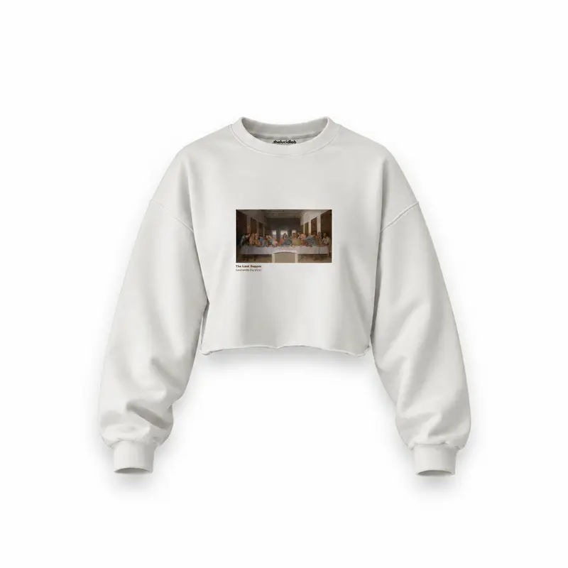 Son Akşam Yemeği Oversize Crop Sweatshirt