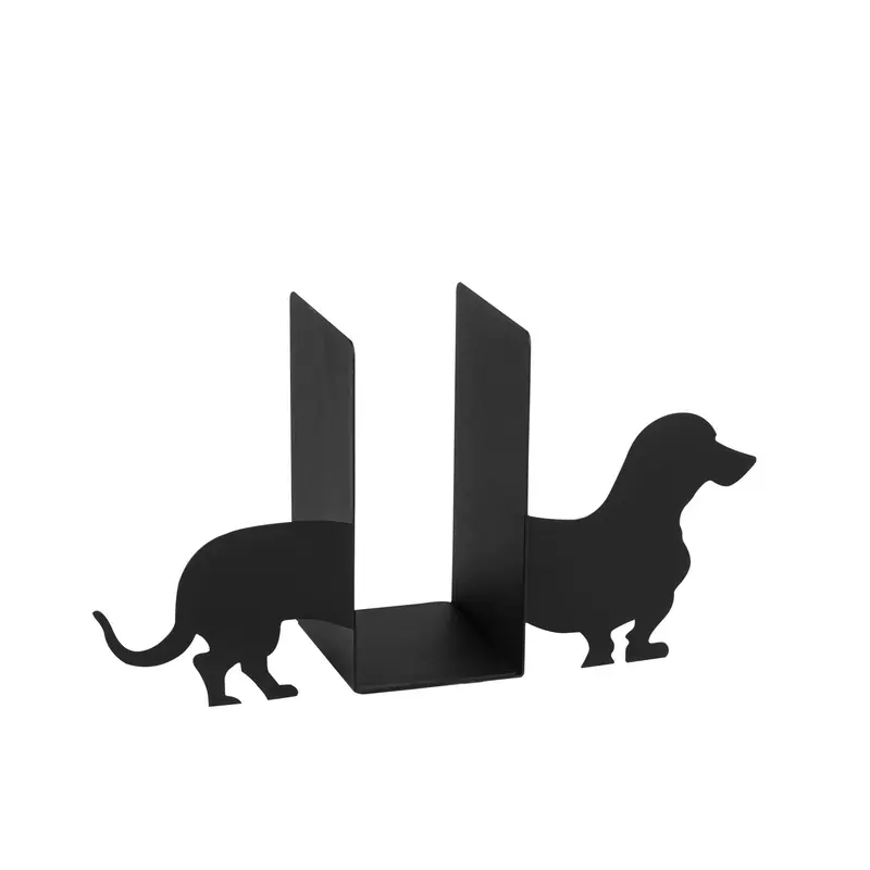 Sosis Köpek Motifli Metal Kitap Tutucu - Siyah