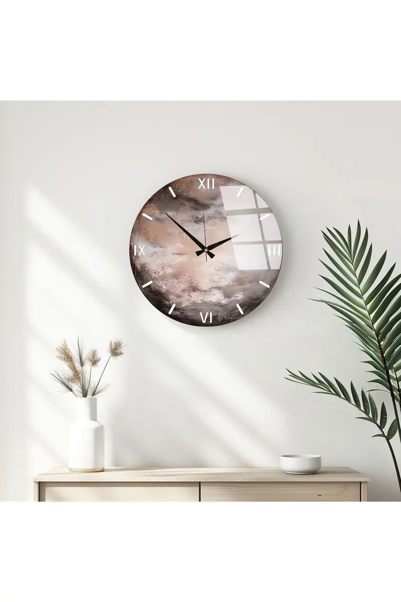 Soyut Desenli Duvar Saati - Modern 30 cm | Huhu347
