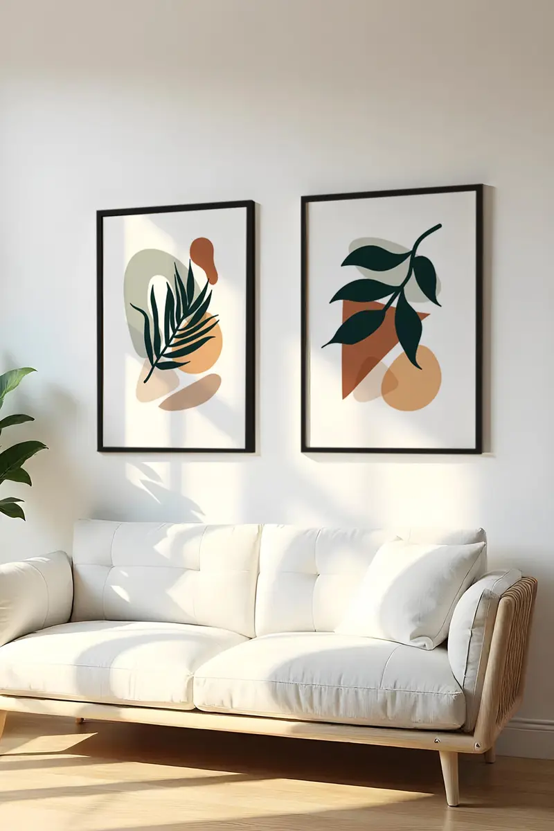 Soyut Desenli Modern Tablo Seti - Minimal 2’li Set | huhu33