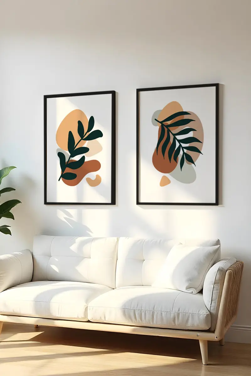 Soyut Desenli Modern Tablo Seti - Minimal 2’li Set | huhu34