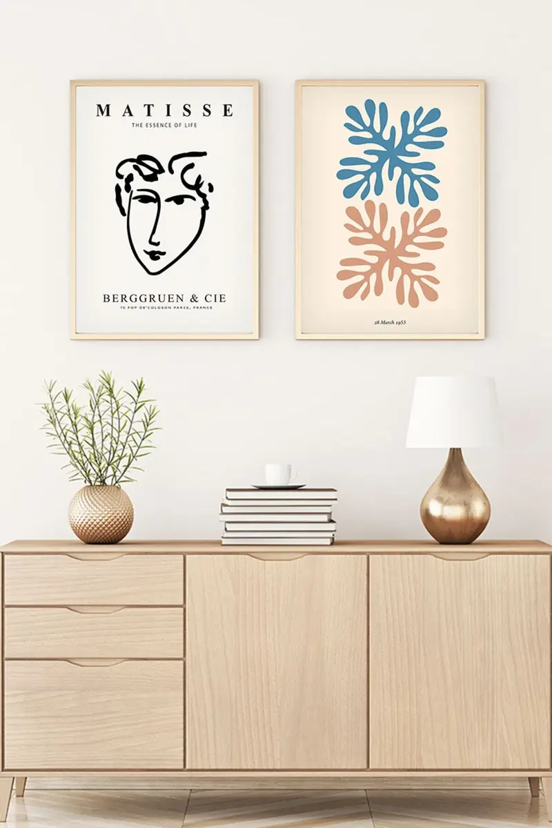 Soyut Desenli Modern Tablo Seti - Minimalist 2’li Set | huhu173