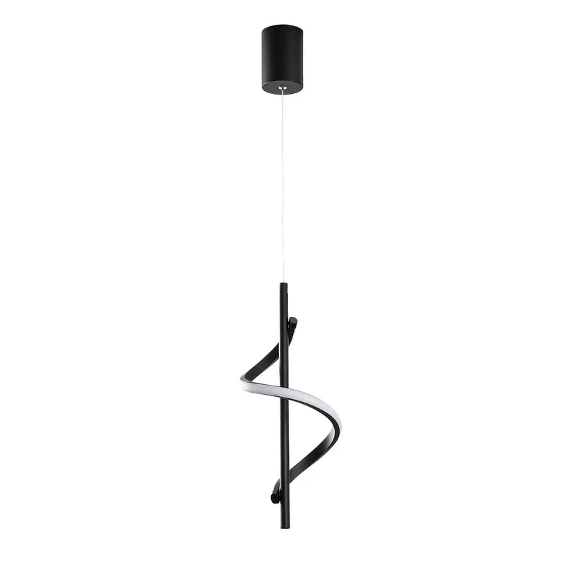 Spiral Modern Metal Tekli Sarkıt - Siyah