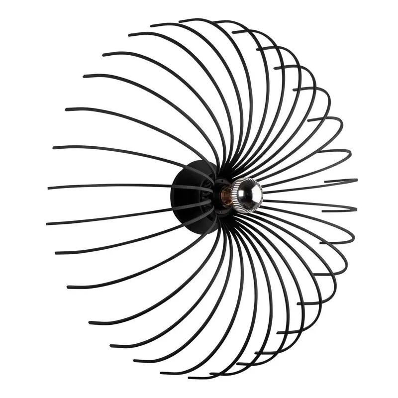 Spiral Tel Tekli Aplik Metal - Siyah