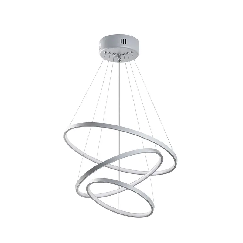 Spiralli LED Avize Metal 3 Halka - Gri