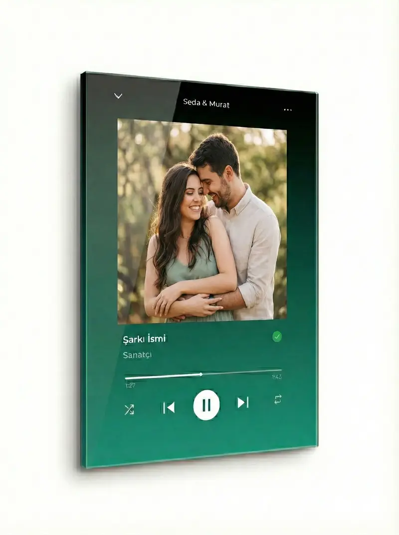 Spotify Kişiye Özel Cam Tablo | Şarkı ve İsimli Özel Hediye